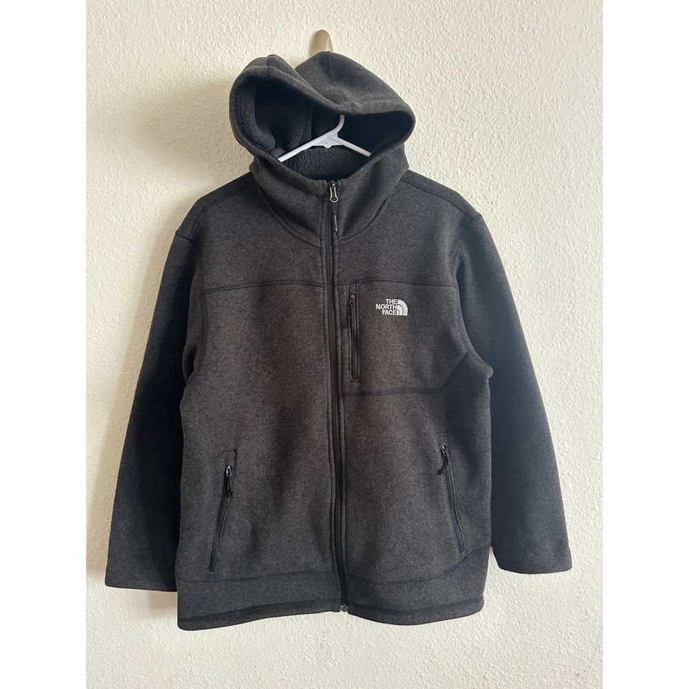 The North Face Fleece Hoodie Gray Full Zip Sweater Knit Jacket Gorpcore Fall L